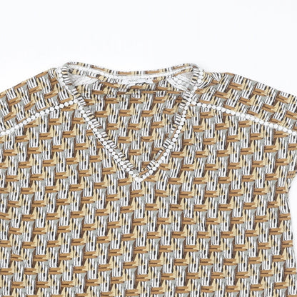 Womens UK Size 12 NEXT Multicoloured Basic Blouse