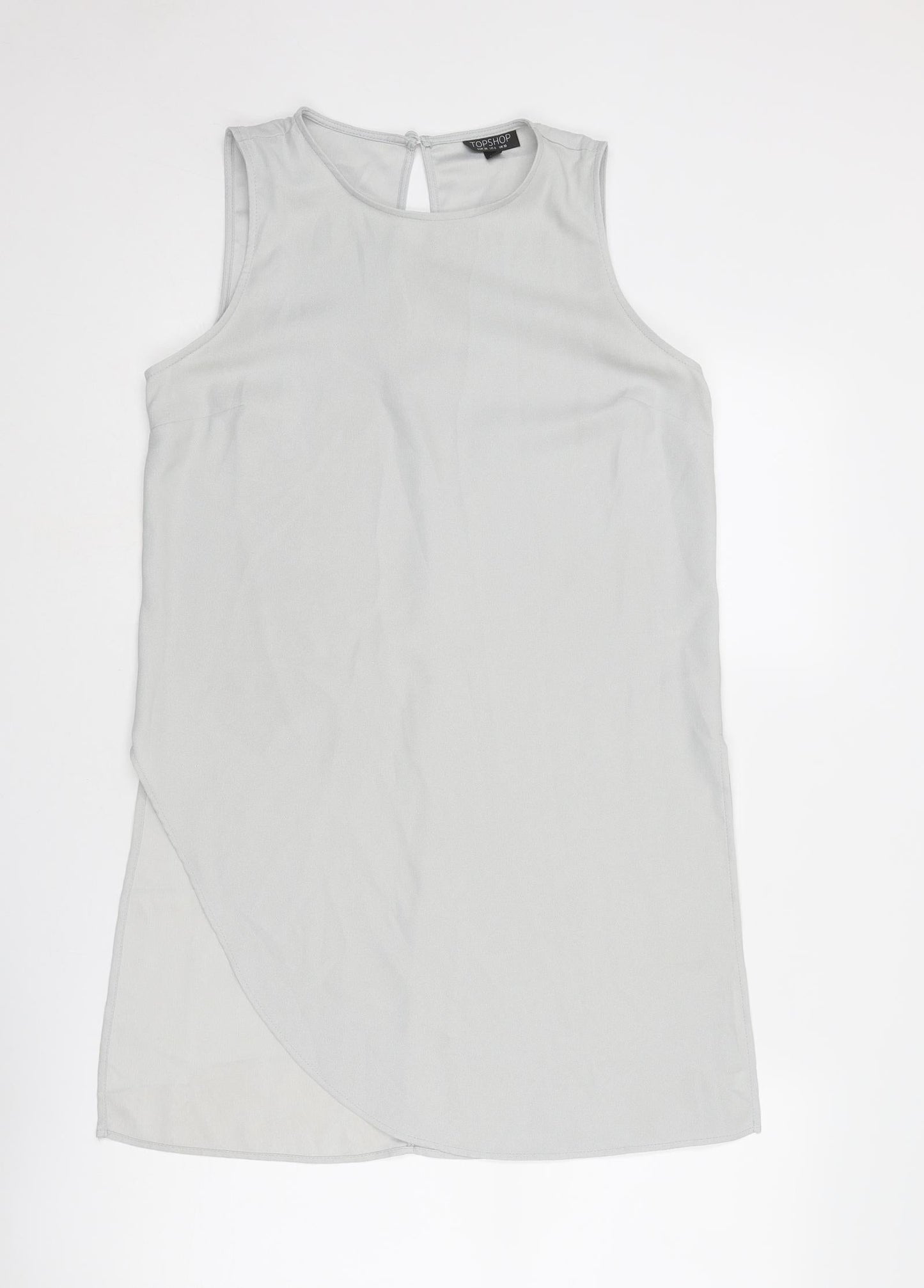 Womens UK Size 10 Topshop Grey Basic Tank