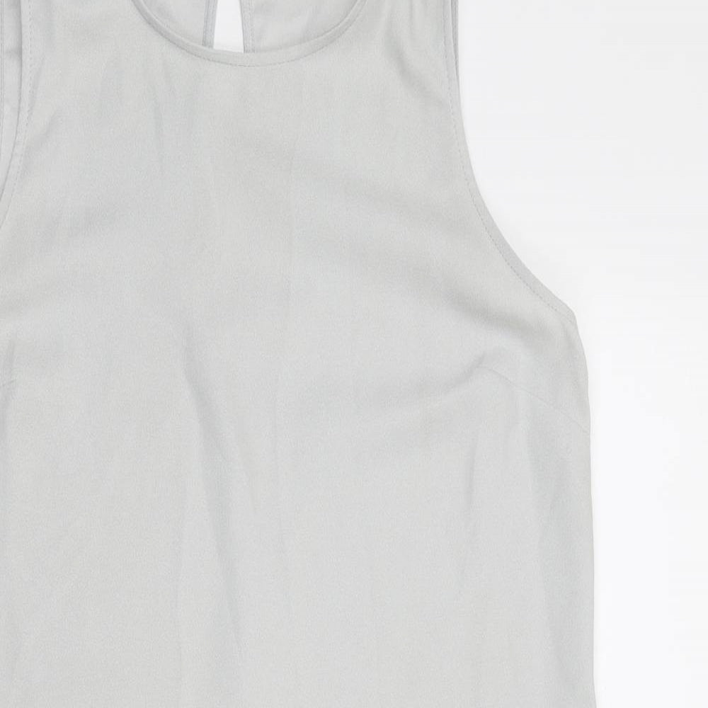 Womens UK Size 10 Topshop Grey Basic Tank