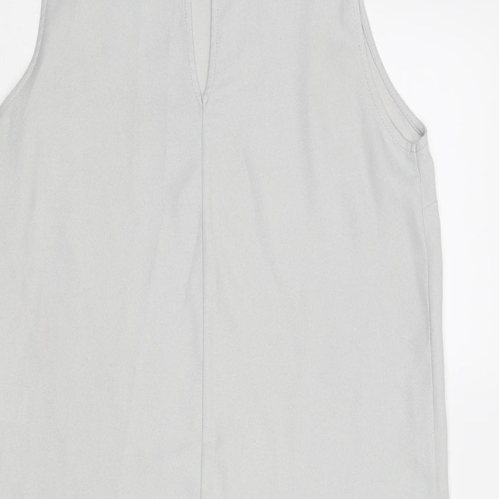 Womens UK Size 10 Topshop Grey Basic Tank