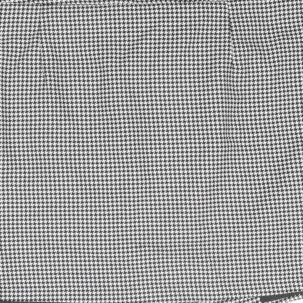 NEXT Womens Black Geometric Polyester A-Line Skirt Size 36 in Button - Houndstooth pattern
