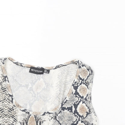 Womens UK Size 10 PRETTYLITTLETHING Multicoloured Cropped Tank