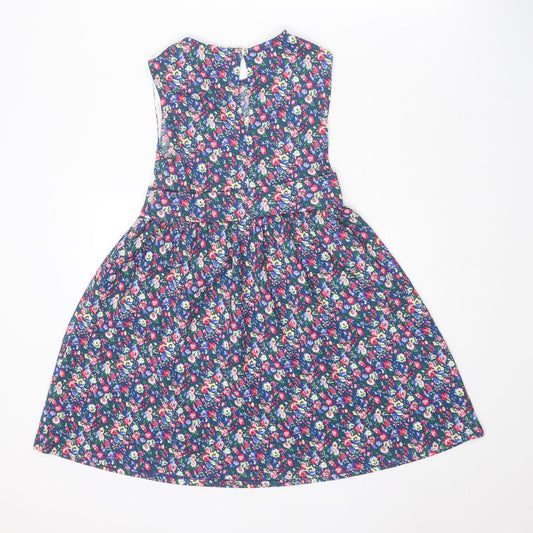 Miss Selfridge Womens Multicoloured Floral Polyester Fit & Flare Size 4 Boat Neck Button