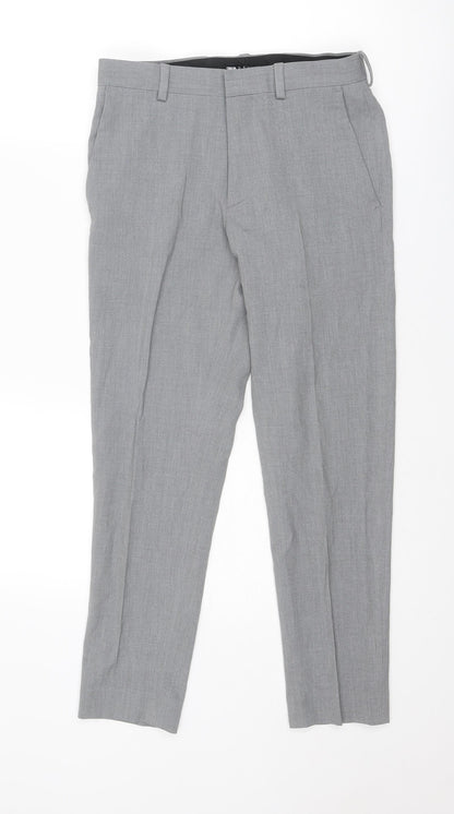 ASOS Mens Grey Polyester Chino Trousers Size 30 in L26 in Regular Zip