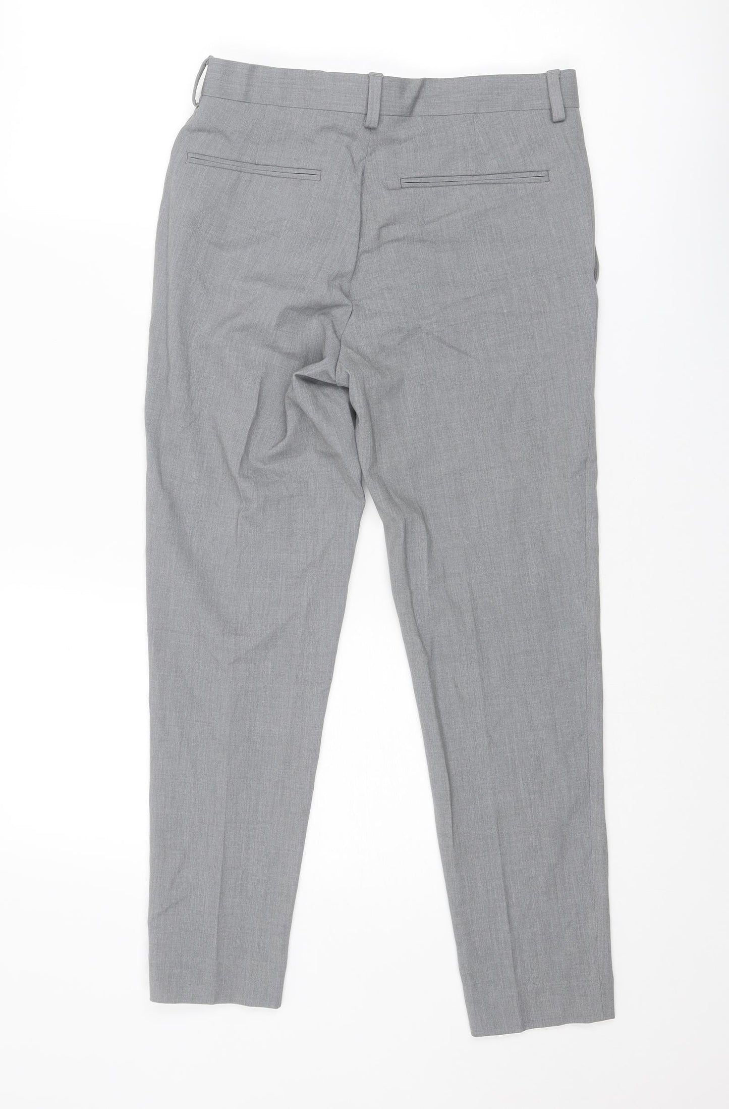 ASOS Mens Grey Polyester Chino Trousers Size 30 in L26 in Regular Zip