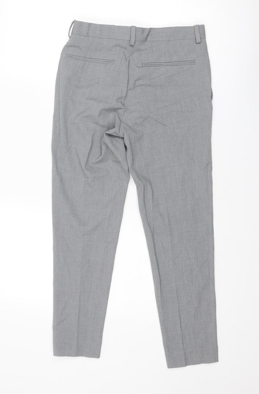 ASOS Mens Grey Polyester Chino Trousers Size 30 in L26 in Regular Zip