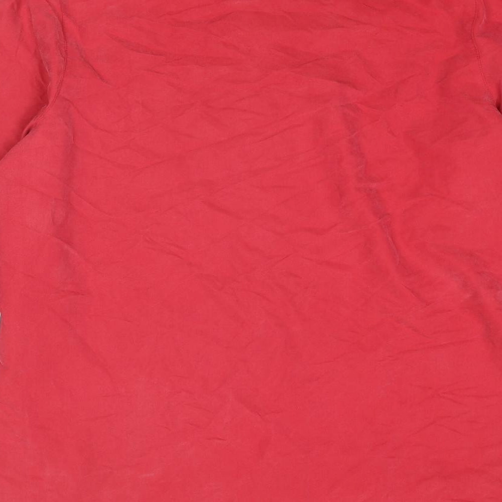 Womens UK Size 14 Design Essentials Red Basic Button-Up