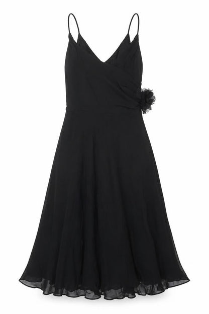 Monsoon Womens Black Polyester A-Line Size 12 V-Neck Zip