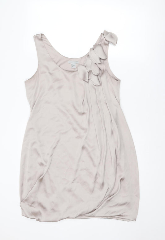 H&M Womens Grey Polyester Mini Size 12 Round Neck Pullover