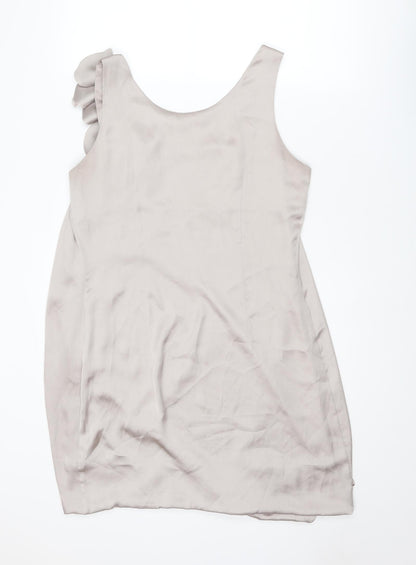 H&M Womens Grey Polyester Mini Size 12 Round Neck Pullover