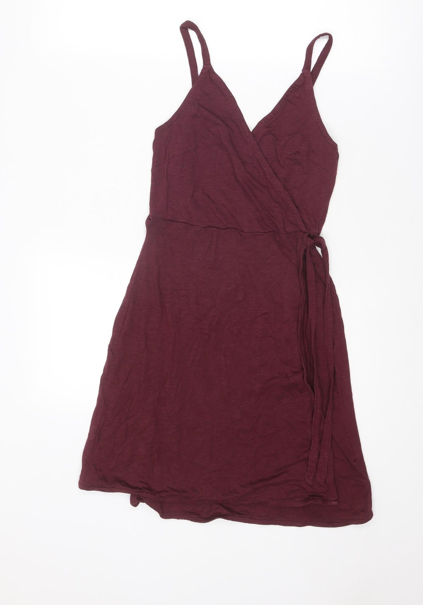 H&M Womens Purple Polyester Wrap Dress Size XS V-Neck Pullover