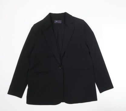 Marks and Spencer Womens Black Polyester Jacket Suit Jacket Size 14