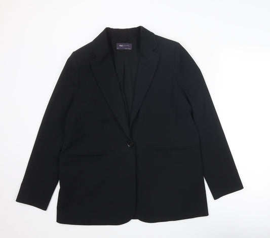 Marks and Spencer Womens Black Polyester Jacket Suit Jacket Size 14