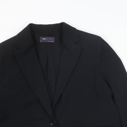 Marks and Spencer Womens Black Polyester Jacket Suit Jacket Size 14