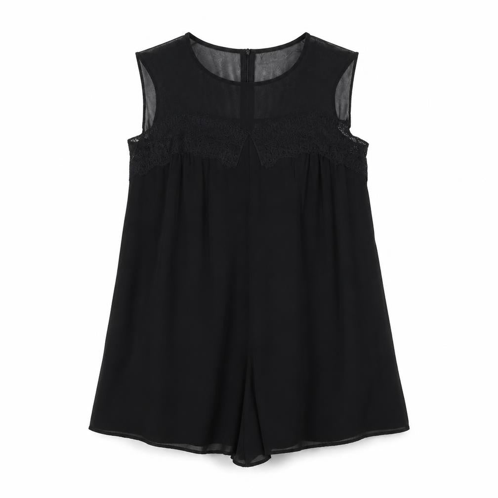 Womens UK Size L Zara One-Piece Black Playsuit