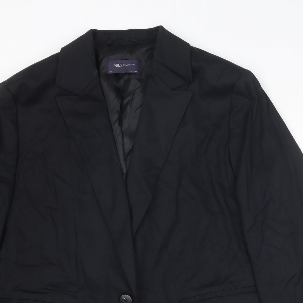 Marks and Spencer Womens Black Lyocell Jacket Suit Jacket Size 14