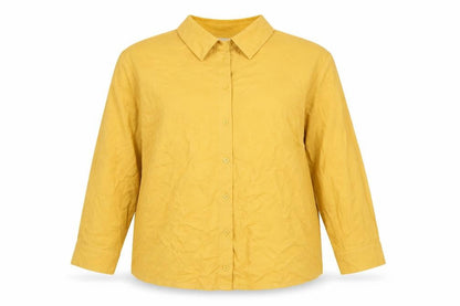 Womens UK Size 16 Mona Yellow Basic Button-Up