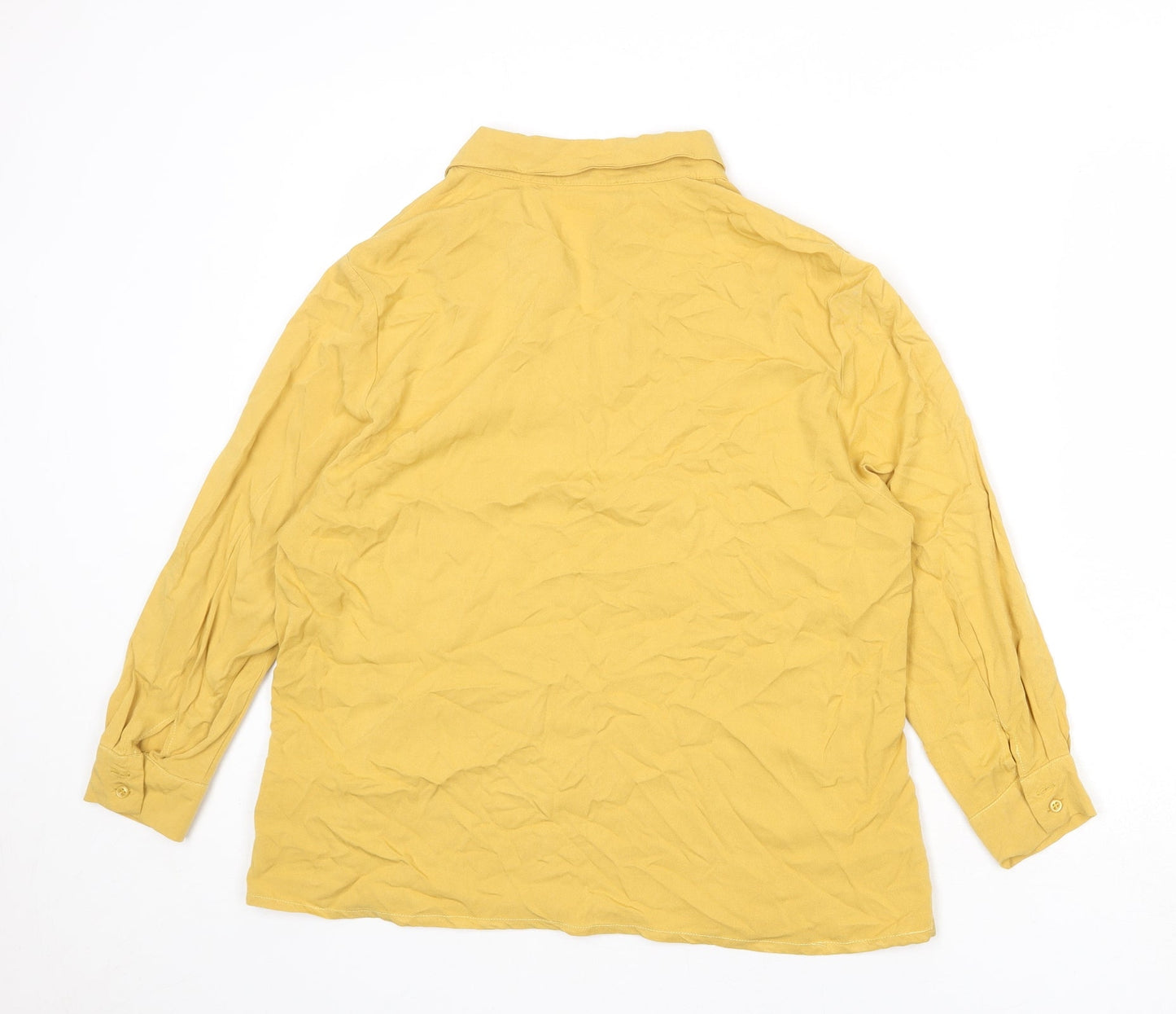 Womens UK Size 16 Mona Yellow Basic Button-Up
