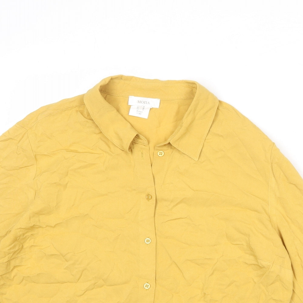 Womens UK Size 16 Mona Yellow Basic Button-Up