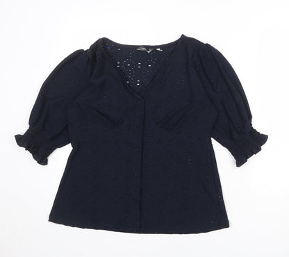 Womens UK Size XS NEXT Blue Basic Button-Up