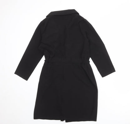 ASOS Womens Black Polyester Jacket Dress Size 6 V-Neck Tie