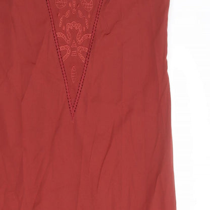 Limited Edition Womens Red Polyester Slip Dress Size 16 Round Neck Zip