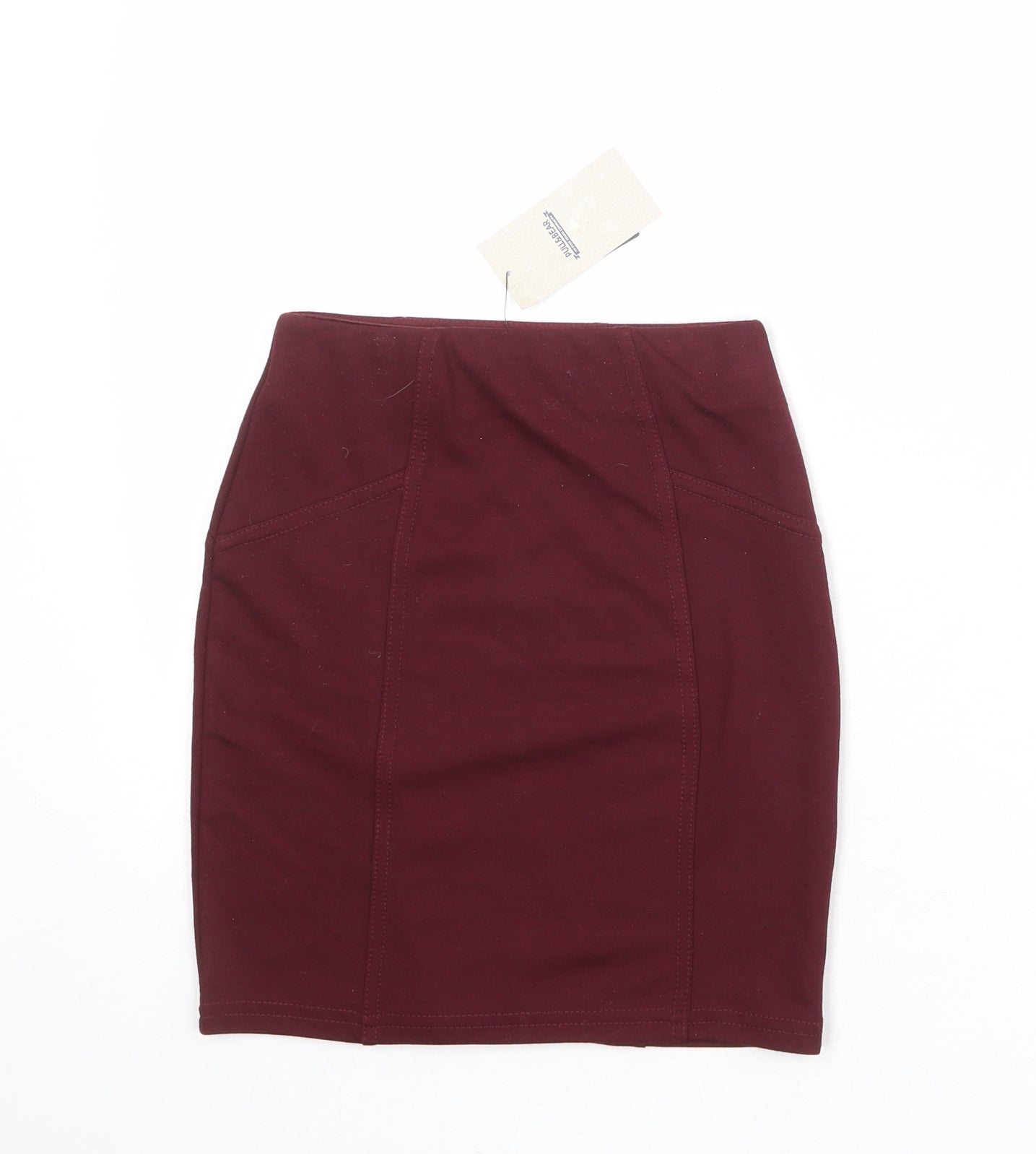 Pull&Bear Womens Red Polyester Straight & Pencil Skirt Size M