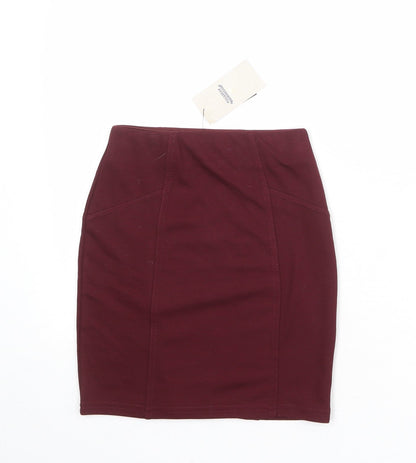 Pull&Bear Womens Red Polyester Straight & Pencil Skirt Size M