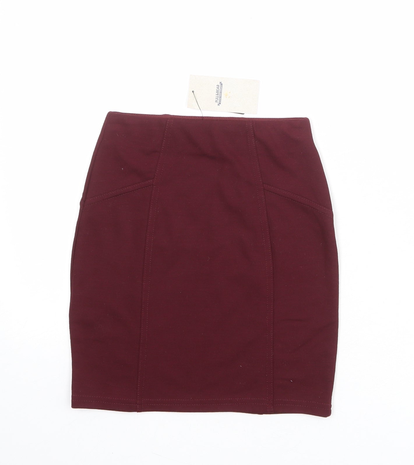 Pull&Bear Womens Red Polyester Straight & Pencil Skirt Size M