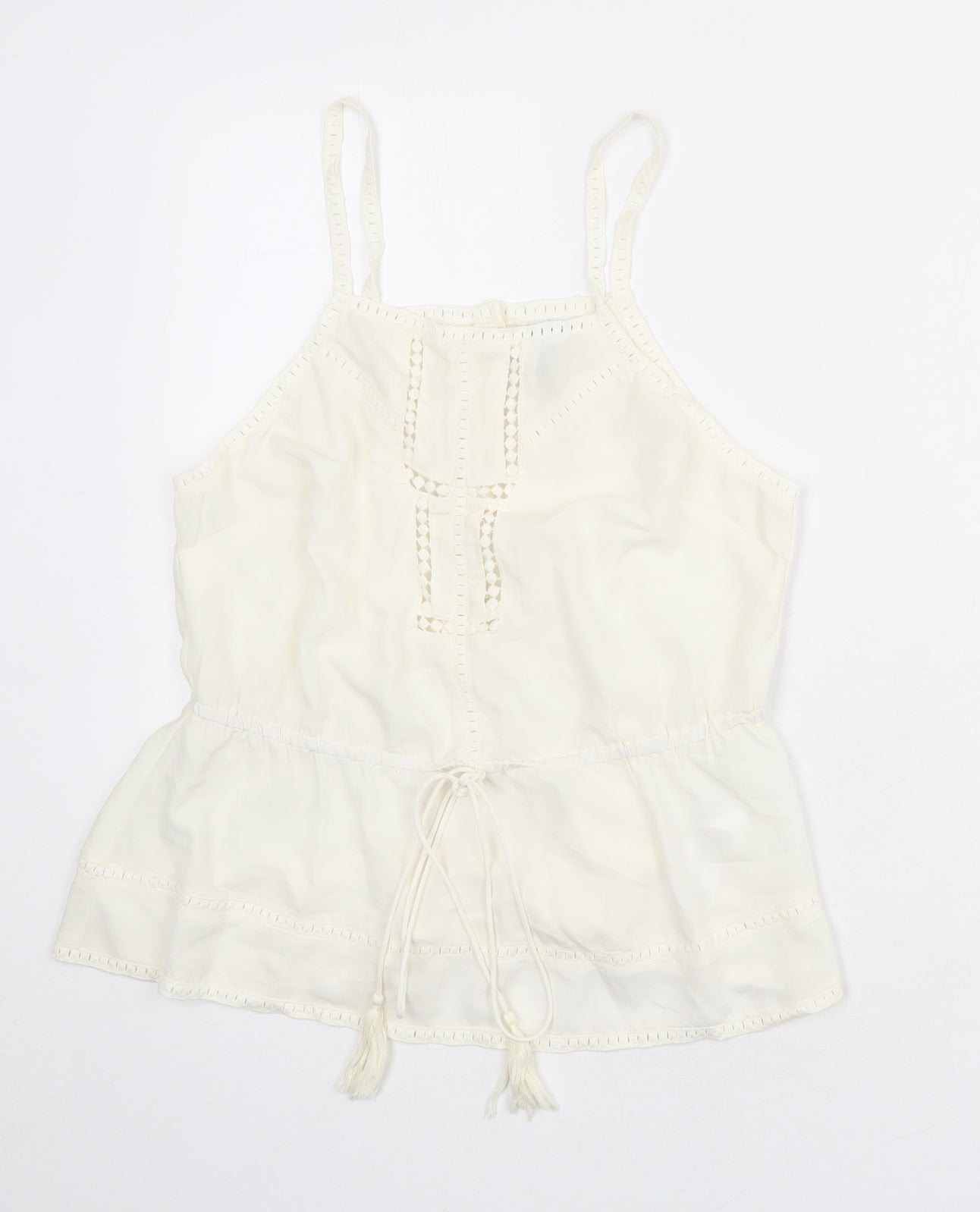 Womens UK Size 12 ASOS Ivory Basic Tank