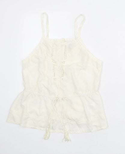 Womens UK Size 12 ASOS Ivory Basic Tank