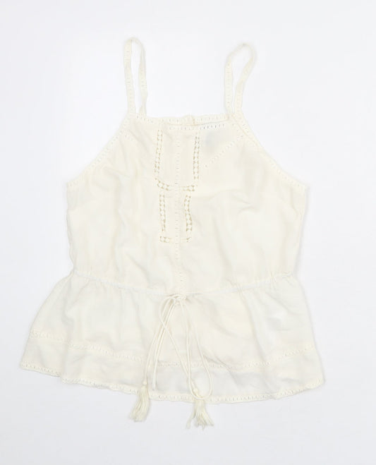 Womens UK Size 12 ASOS Ivory Basic Tank