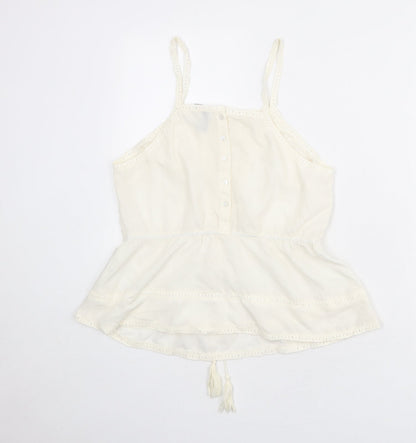Womens UK Size 12 ASOS Ivory Basic Tank