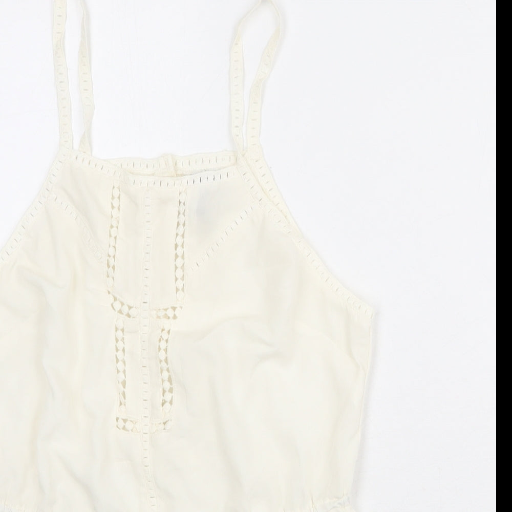 Womens UK Size 12 ASOS Ivory Basic Tank