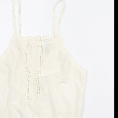 Womens UK Size 12 ASOS Ivory Basic Tank