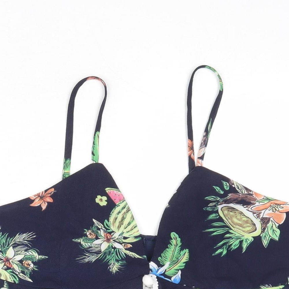 Womens UK Size L Love & Other Things Blue Cropped Tank