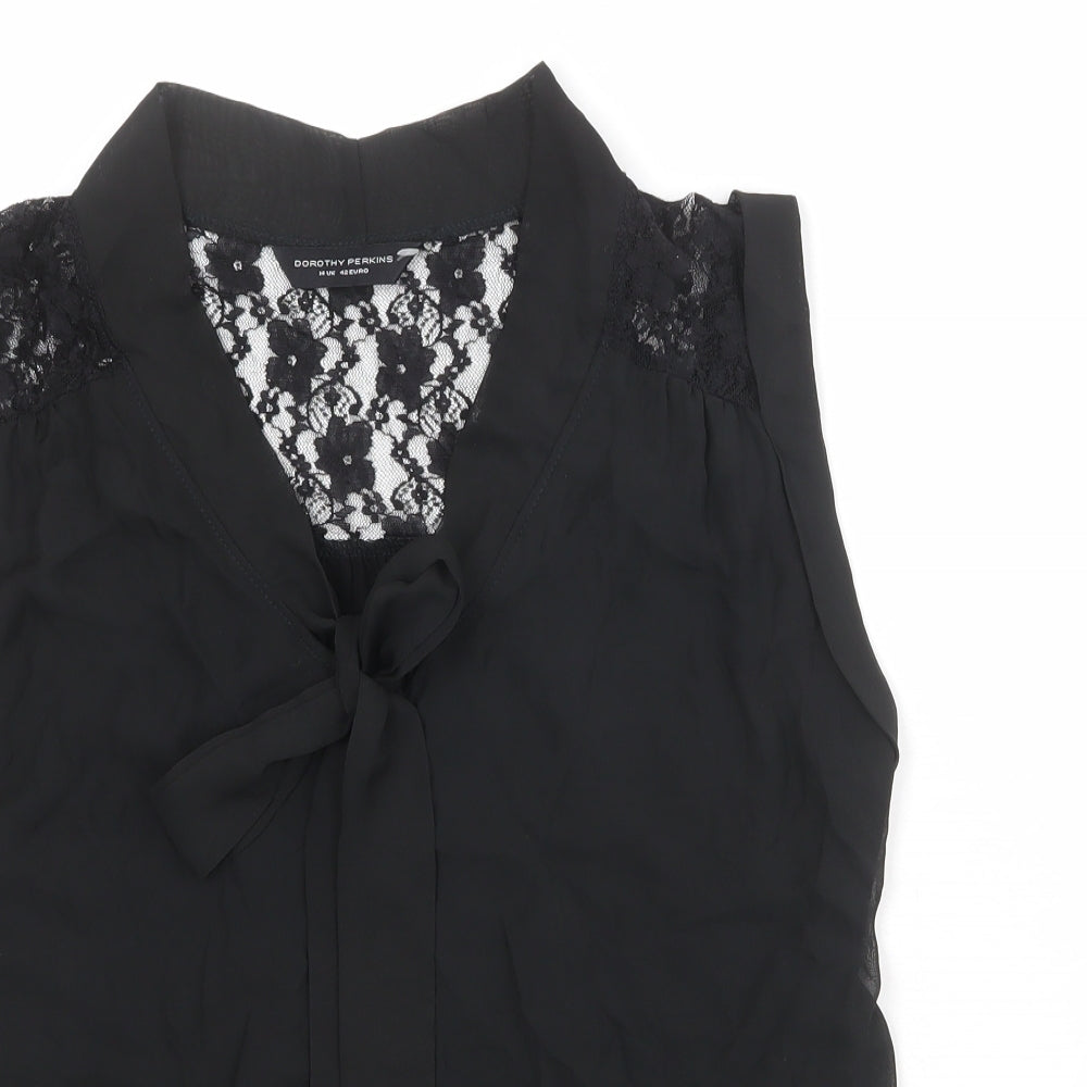 Womens UK Size 14 Dorothy Perkins Black Basic Tank