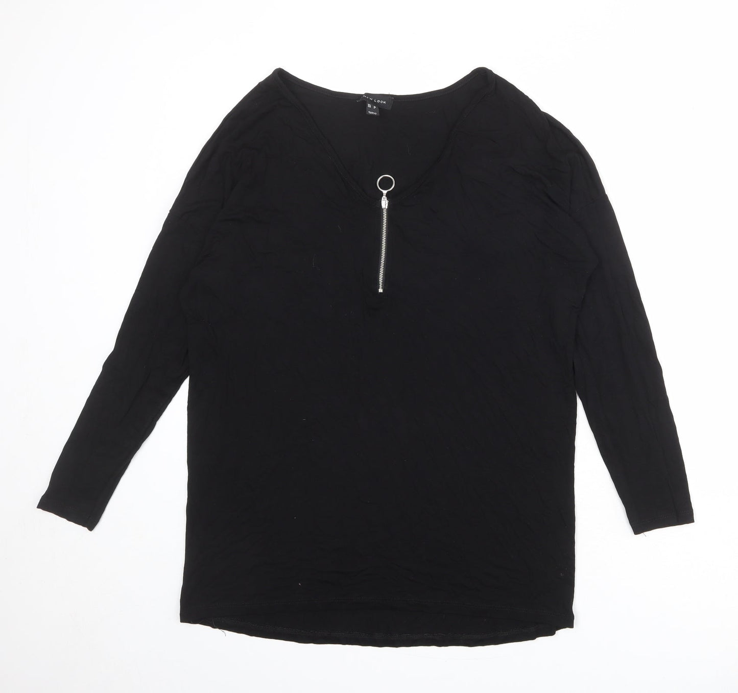 Womens UK Size 10 New Look Black Basic Blouse