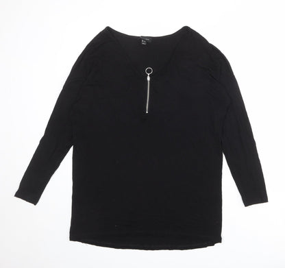 Womens UK Size 10 New Look Black Basic Blouse