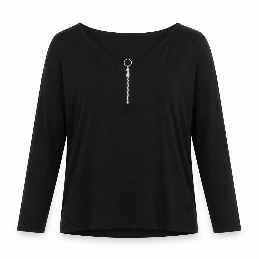 Womens UK Size 10 New Look Black Basic Blouse