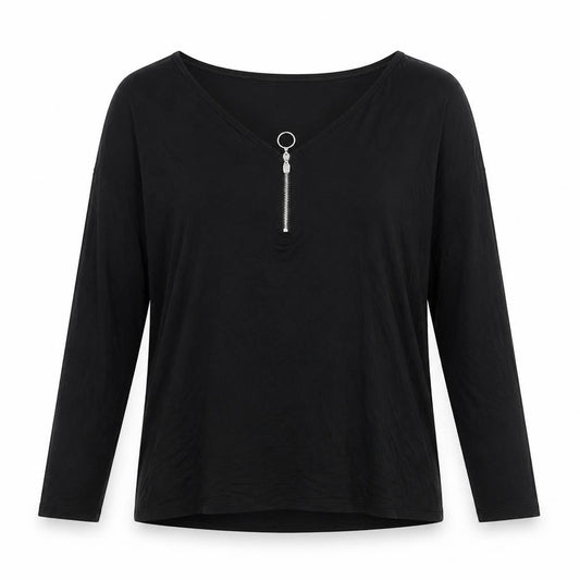 Womens UK Size 10 New Look Black Basic Blouse