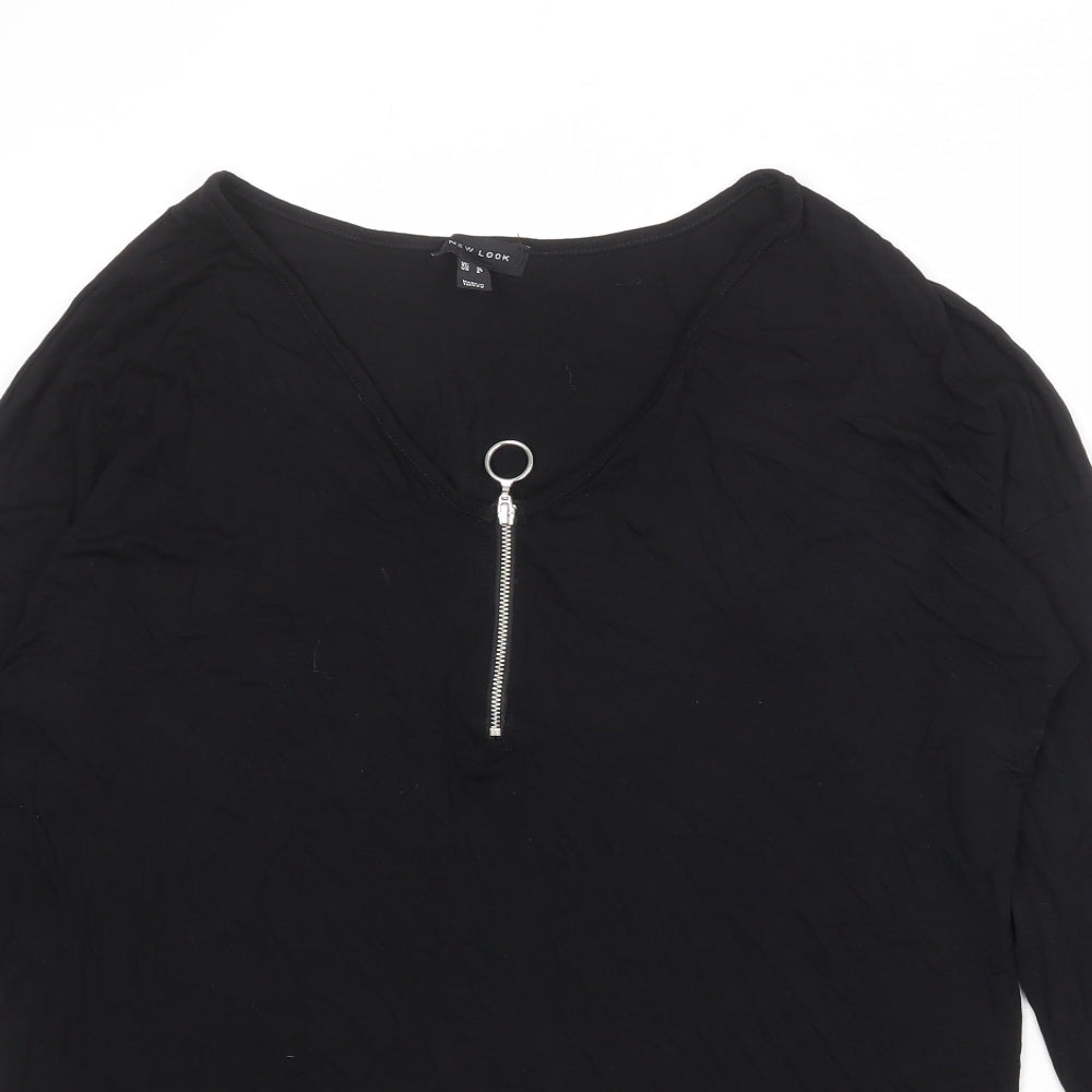 Womens UK Size 10 New Look Black Basic Blouse