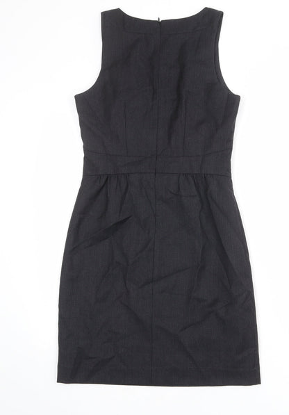 Gap Womens Black Polyester Shift Size 6 V-Neck Zip