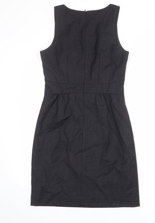 Gap Womens Black Polyester Shift Size 6 V-Neck Zip