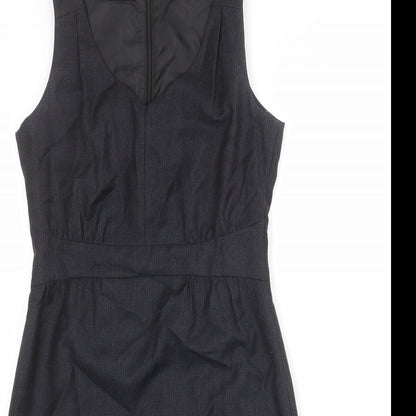 Gap Womens Black Polyester Shift Size 6 V-Neck Zip