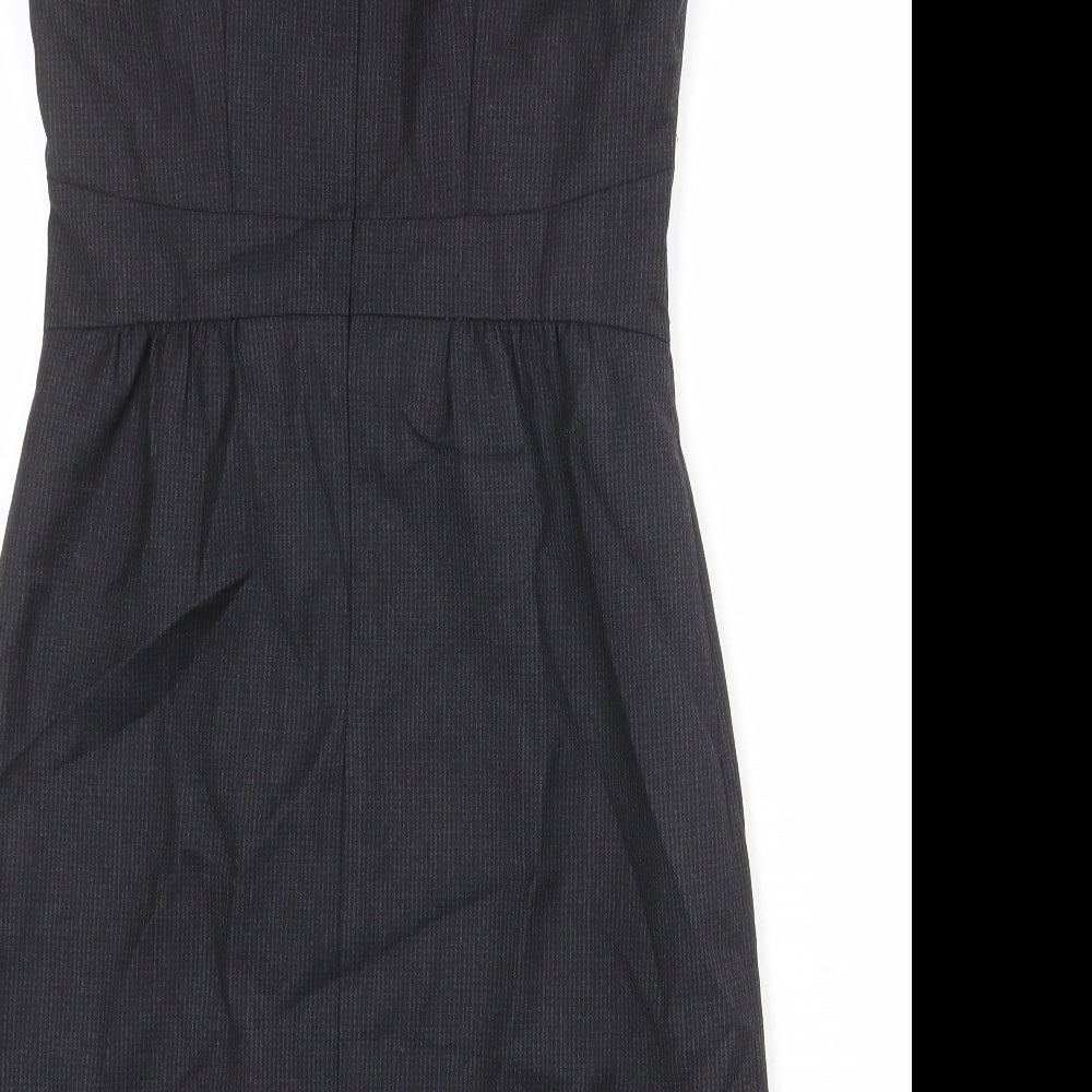 Gap Womens Black Polyester Shift Size 6 V-Neck Zip