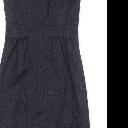 Gap Womens Black Polyester Shift Size 6 V-Neck Zip