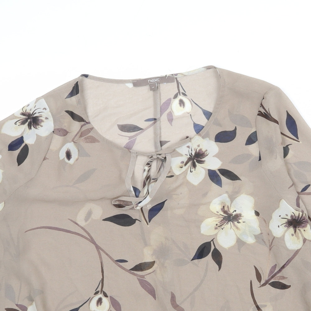 Womens UK Size 14 NEXT Brown Basic Blouse