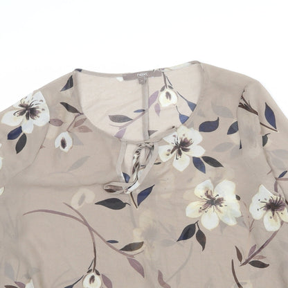 Womens UK Size 14 NEXT Brown Basic Blouse