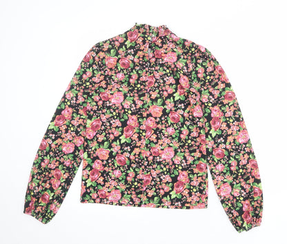 Oasis Womens Multicoloured Floral Polyester Basic Blouse Size XS Mock Neck